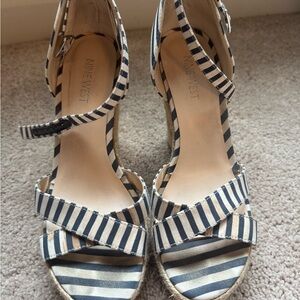 Nine West Striped Women's Sandals - Black and White